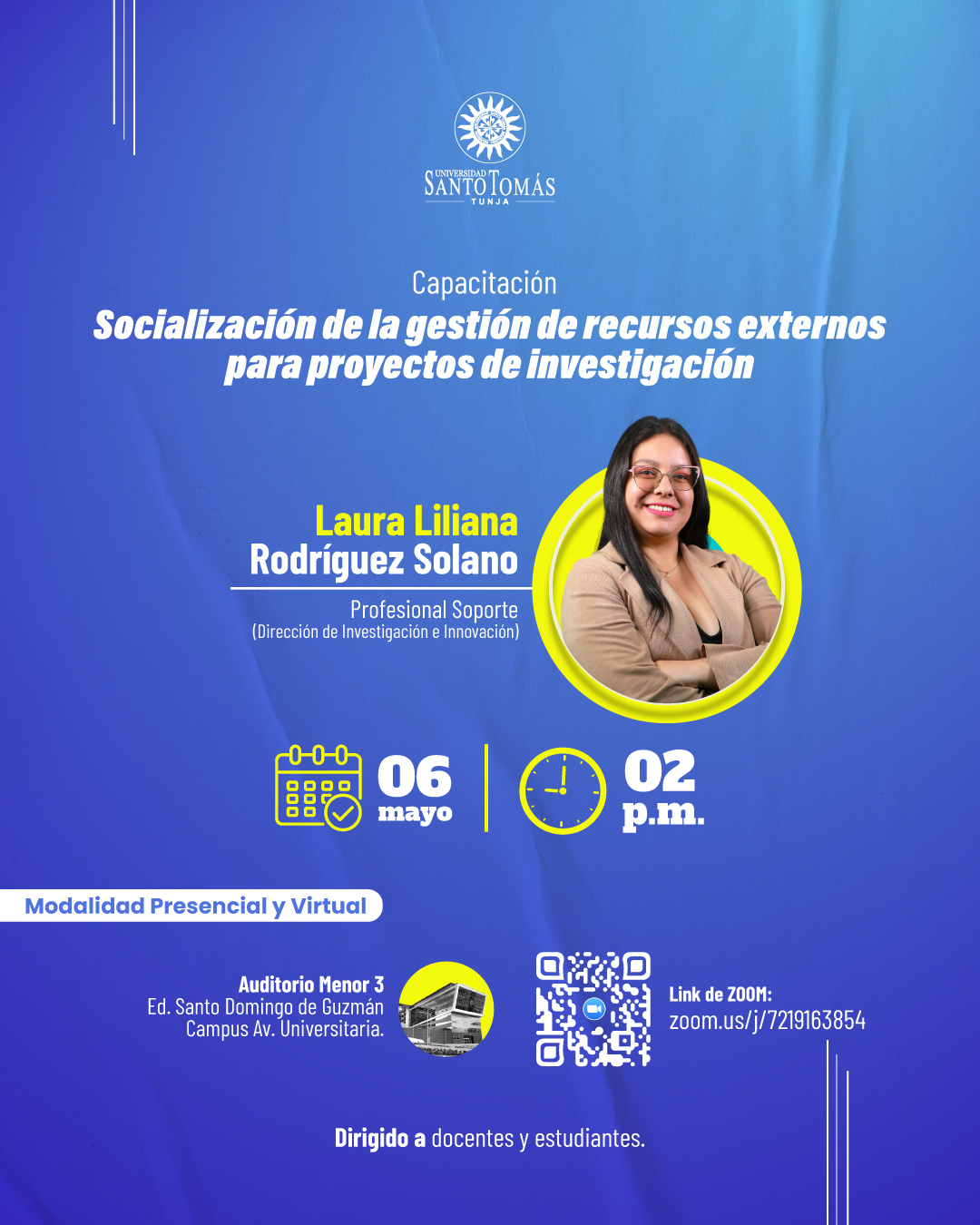 Socialización de la gestión de recursos externos para proyectos de investigación